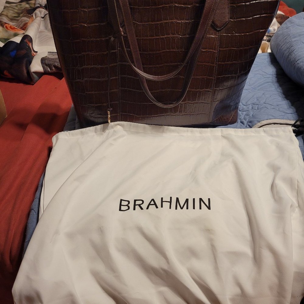 New! Brahmin Asher Tote Croc Bag/Tote Large Leather NWOT